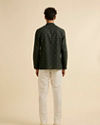 Manyavar Men Dark Green Buta Patterned Short Kurta