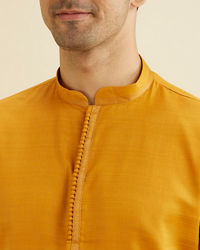 Manyavar Men Elegant Mustard Cotton Kurta