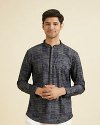 Manyavar Men Charcoal Radiance Short Kurta