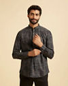 Manyavar Men Charcoal Radiance Short Kurta