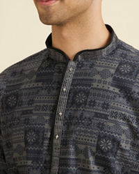 Manyavar Men Charcoal Radiance Short Kurta