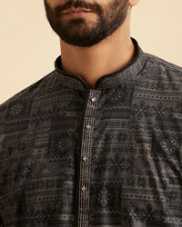 Manyavar Men Charcoal Radiance Short Kurta