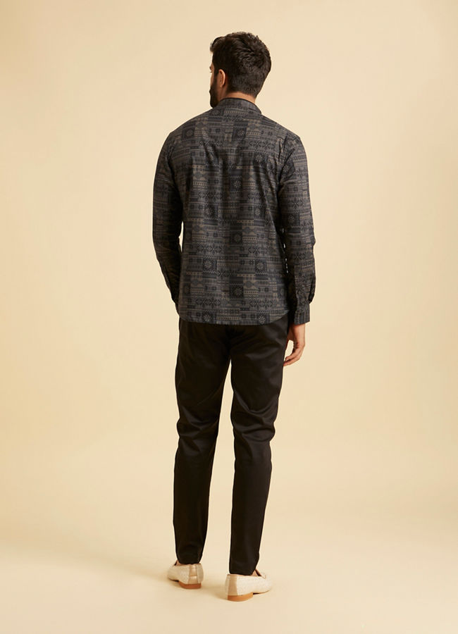 Manyavar Men Charcoal Radiance Short Kurta
