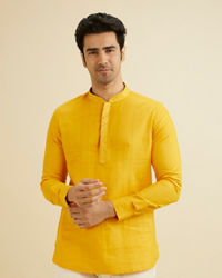 Manyavar Men Mustard Cotton Kurta