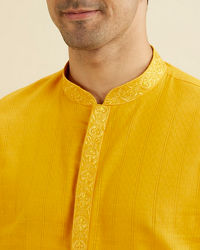 Manyavar Men Mustard Cotton Kurta