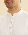 Manyavar Men White Cotton Elegance Kurta