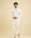 Manyavar Men White Cotton Elegance Kurta