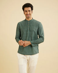 Manyavar Men Olive Green Elegance Kurta