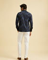 Manyavar Men Elegant Dark Blue Spandex Kurta