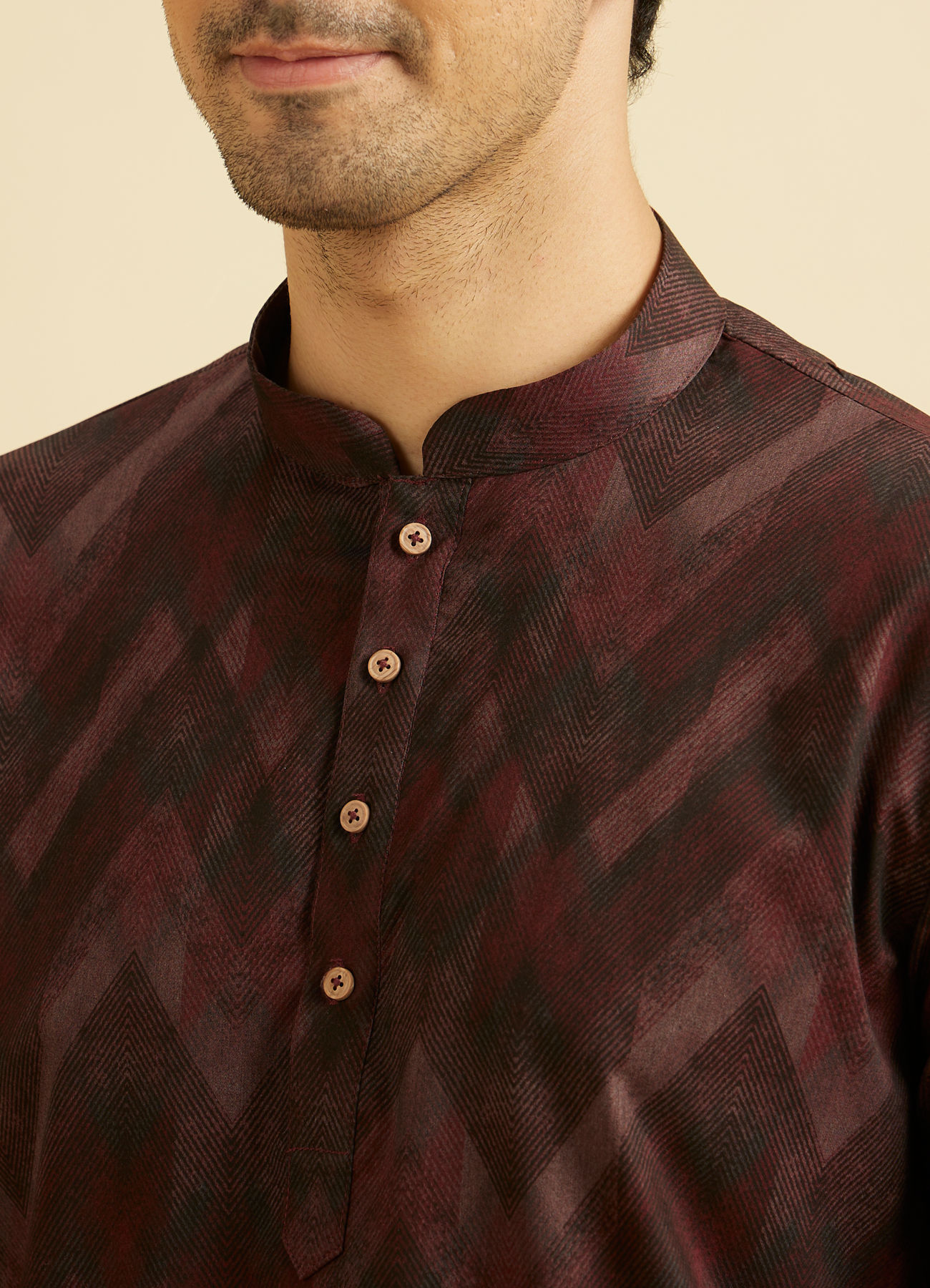 Manyavar Men Dazzling Maroon Splendor Kurta