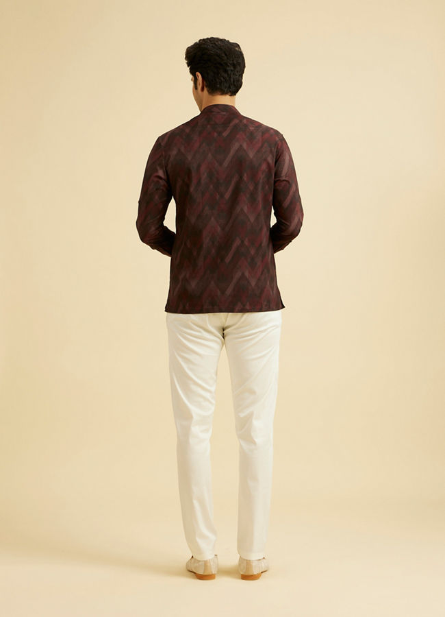 Manyavar Men Dazzling Maroon Splendor Kurta