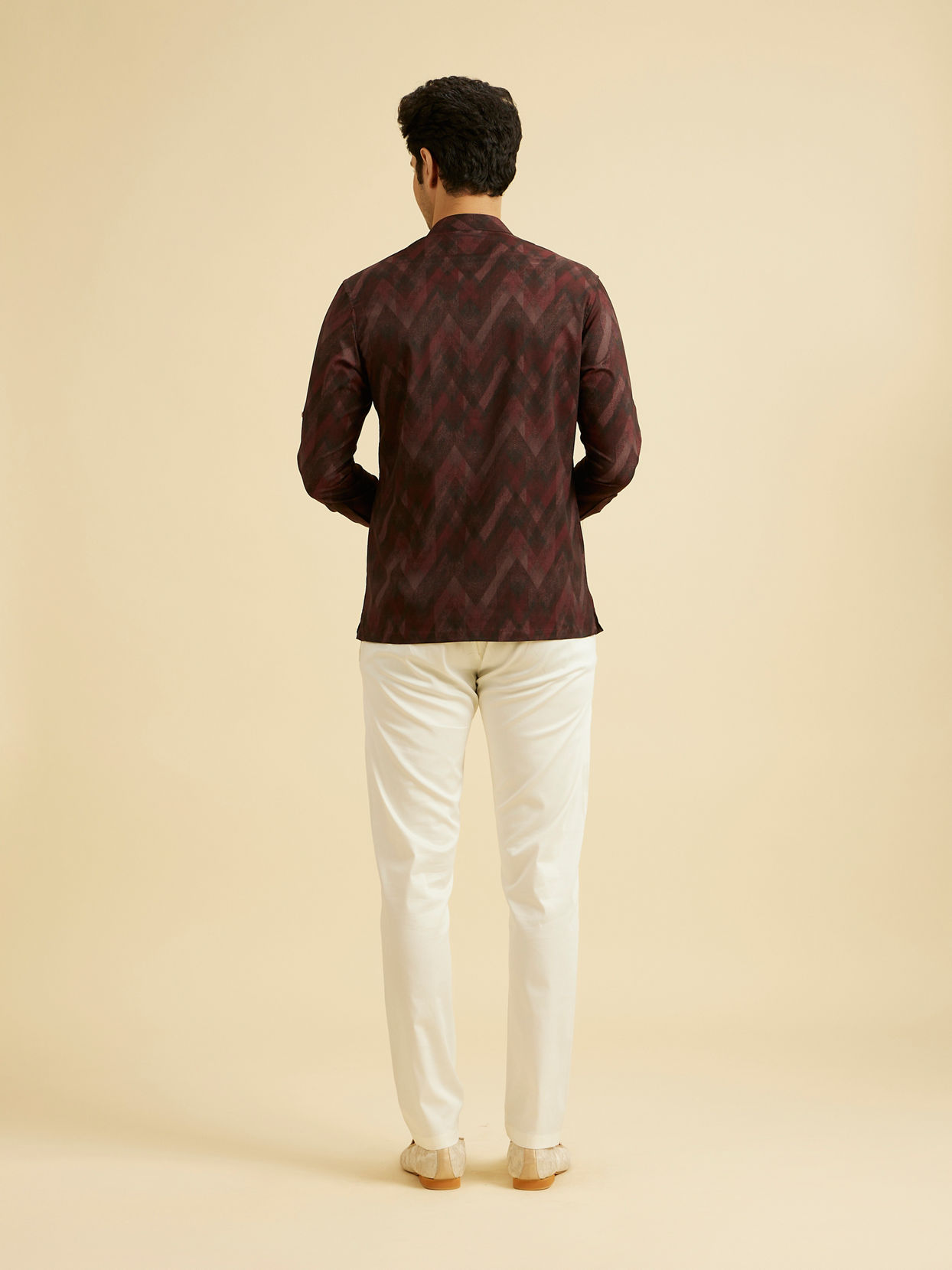 Manyavar Men Dazzling Maroon Splendor Kurta