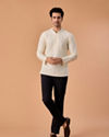 Manyavar Men Warm White Elegance Kurta