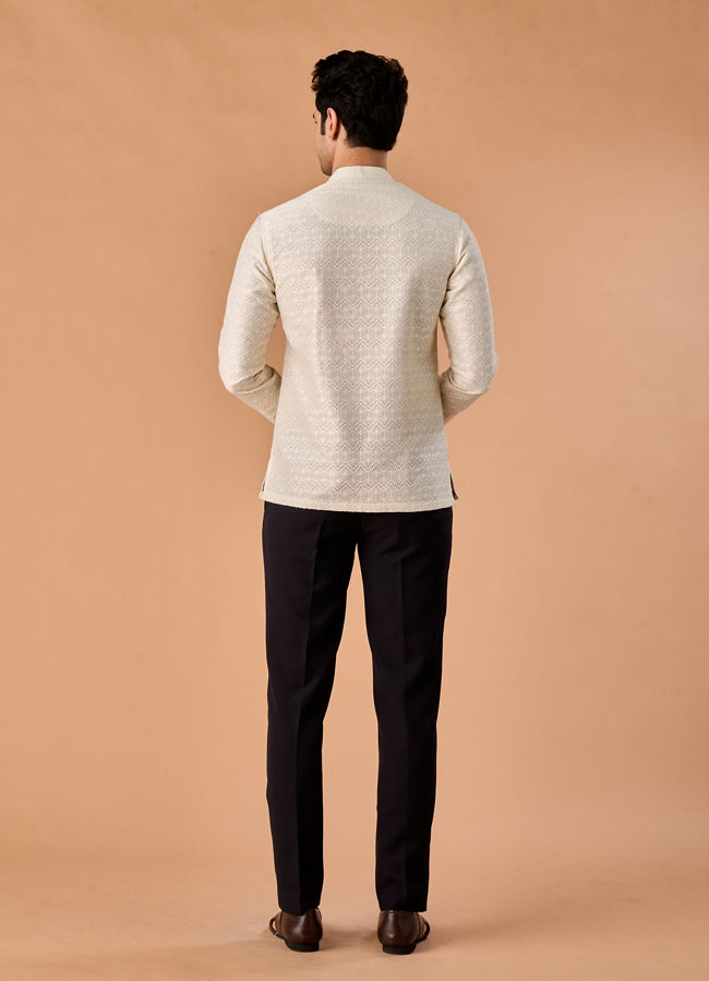 Manyavar Men Warm White Elegance Kurta
