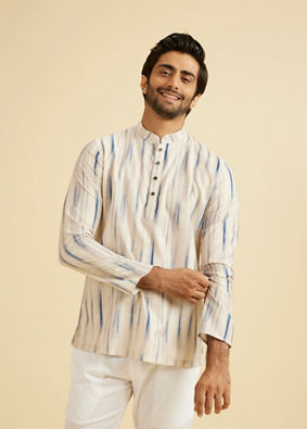 Manyavar Men Cream Elegance Kurta