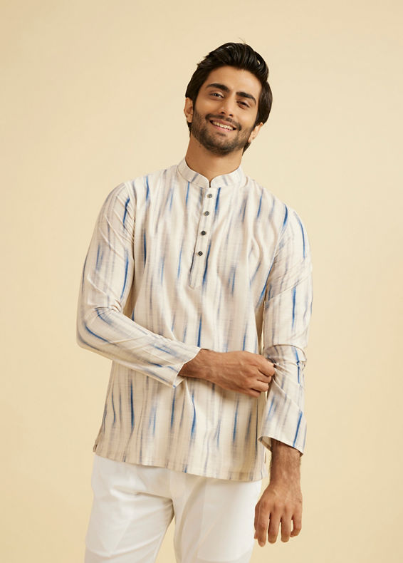 Manyavar Men Cream Elegance Kurta