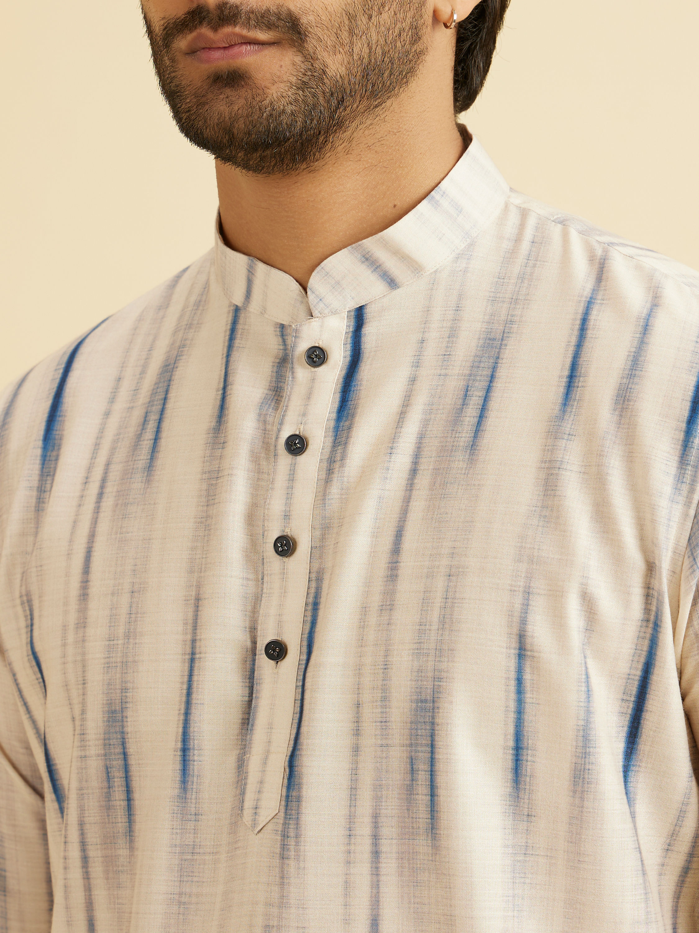 Manyavar Men Cream Elegance Kurta