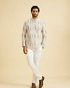 Manyavar Men Cream Elegance Kurta