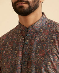 Manyavar Men Blue Resplendence Kurta