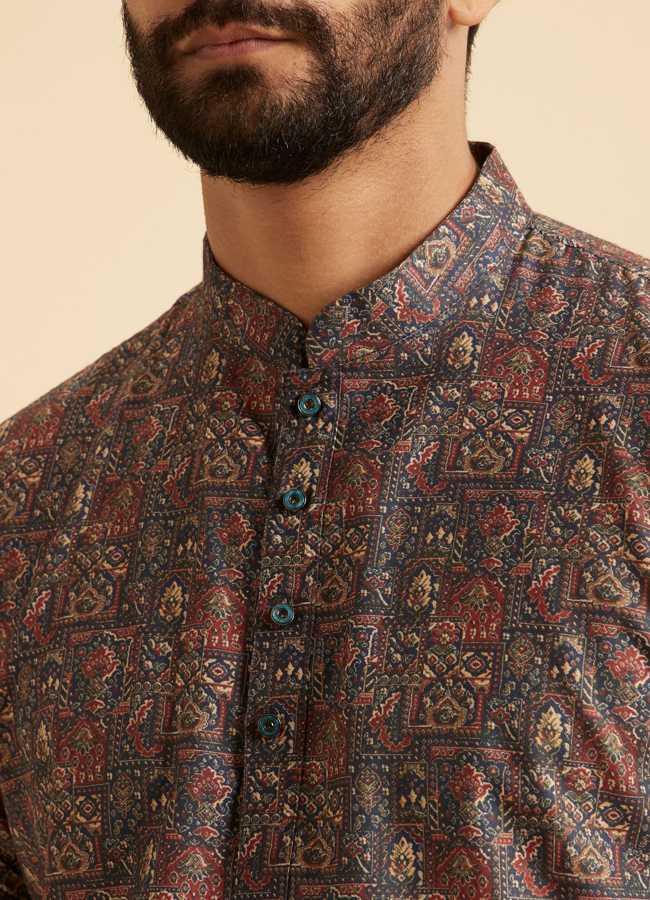 Manyavar Men Blue Resplendence Kurta