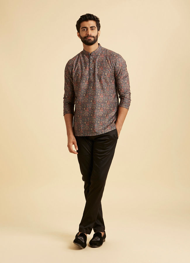 Manyavar Men Blue Resplendence Kurta