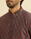 Manyavar Men Wine Resplendence Kurta