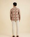 Manyavar Men Rust And Beige Abstract Printed Short Kurta
