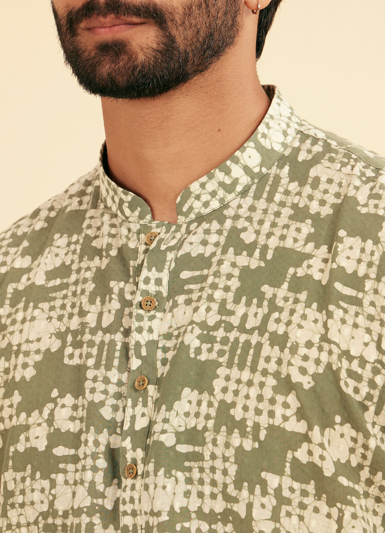 Manyavar Men Light Mid Green Classic Short Kurta
