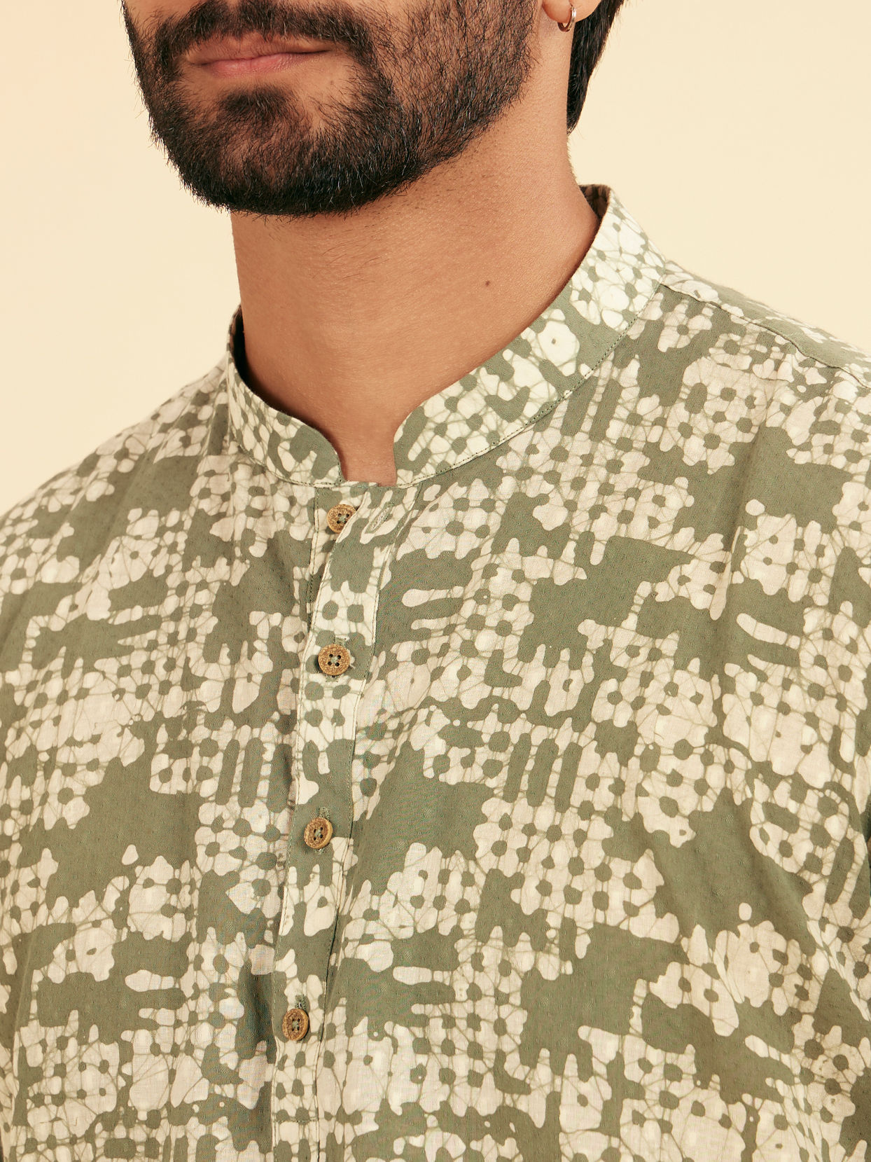 Manyavar Men Light Mid Green Classic Short Kurta
