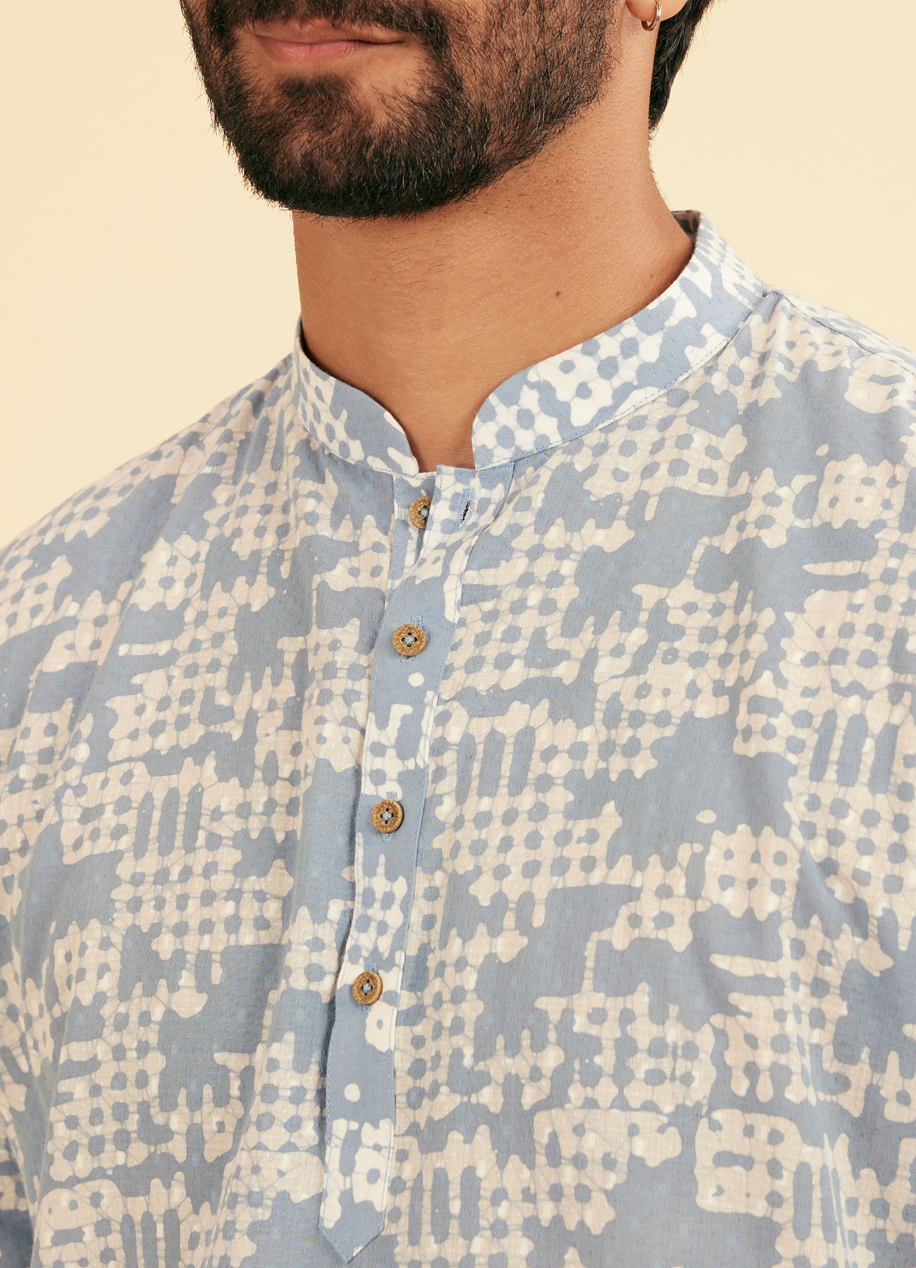 Manyavar Men Light Blue Enchantment Cotton Kurta