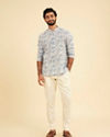 Manyavar Men Light Blue Enchantment Cotton Kurta