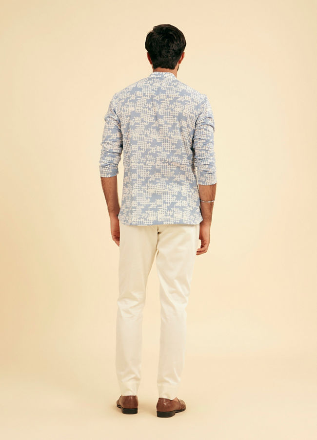 Manyavar Men Light Blue Enchantment Cotton Kurta