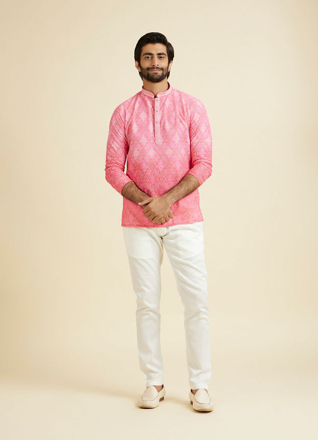 Manyavar Men Pink Elegance Short Kurta