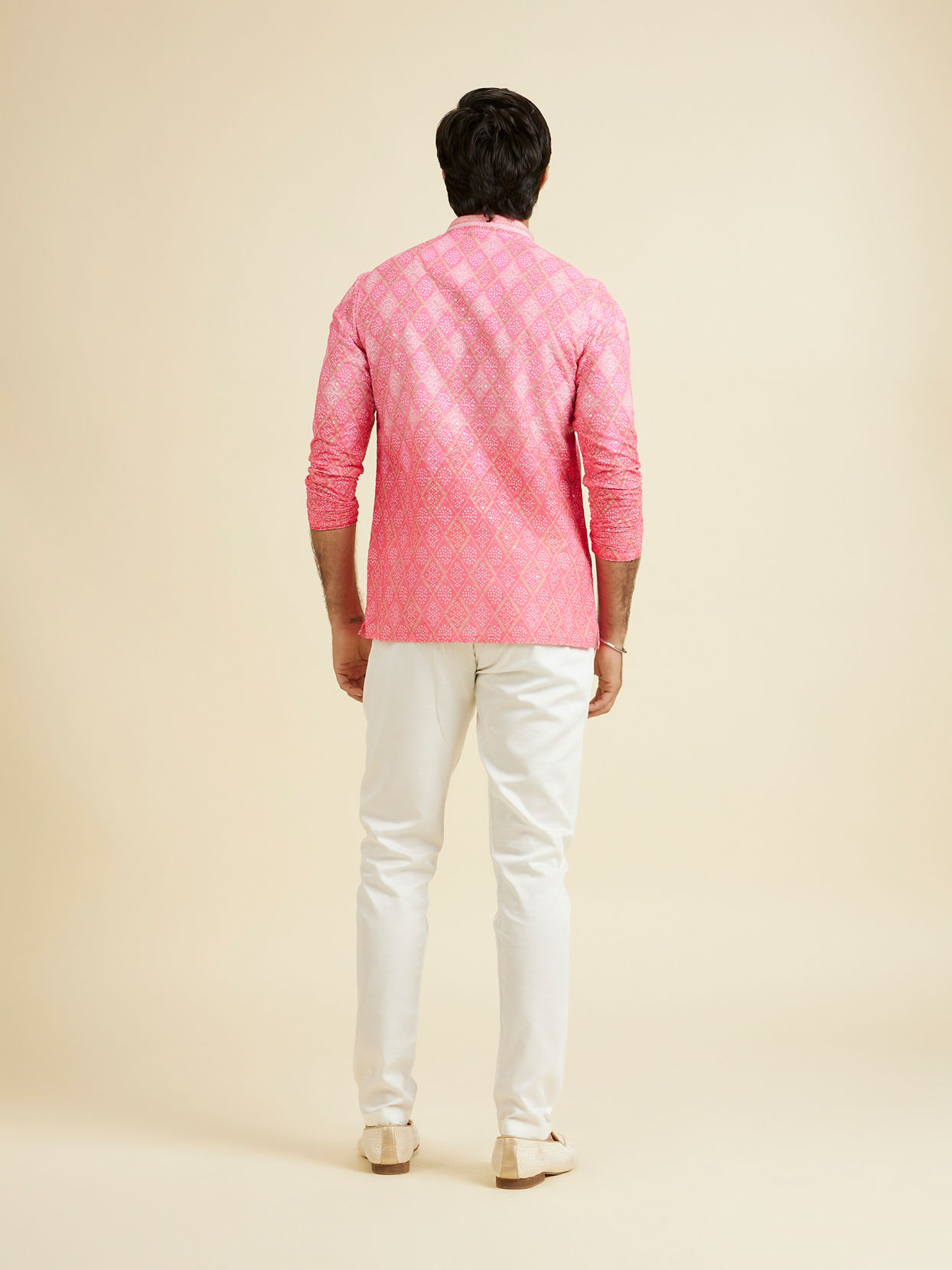 Manyavar Men Pink Elegance Short Kurta