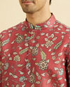 Manyavar Men Elegant Rust Viscose Kurta