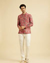 Manyavar Men Elegant Rust Viscose Kurta