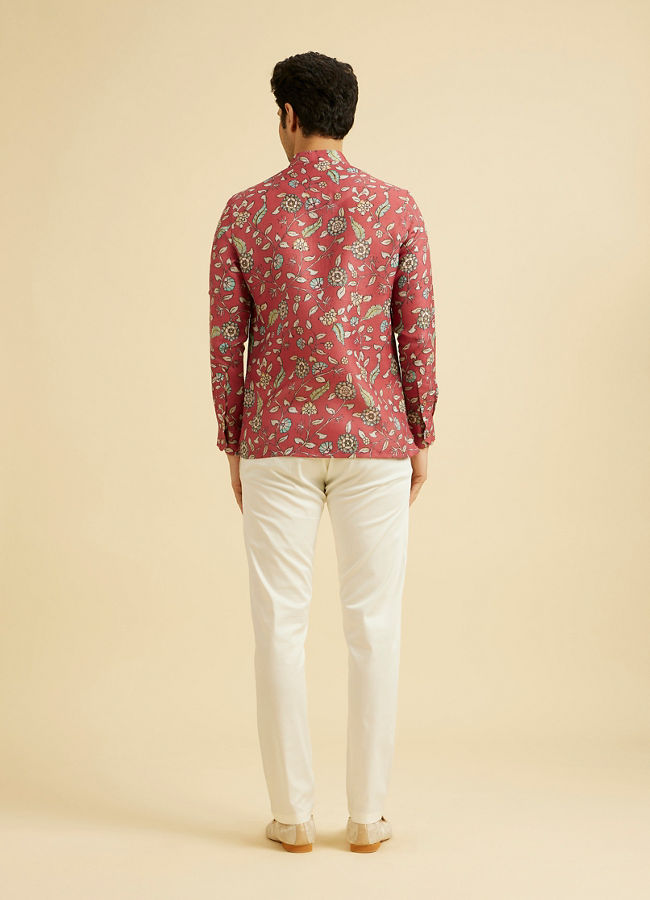 Manyavar Men Elegant Rust Viscose Kurta