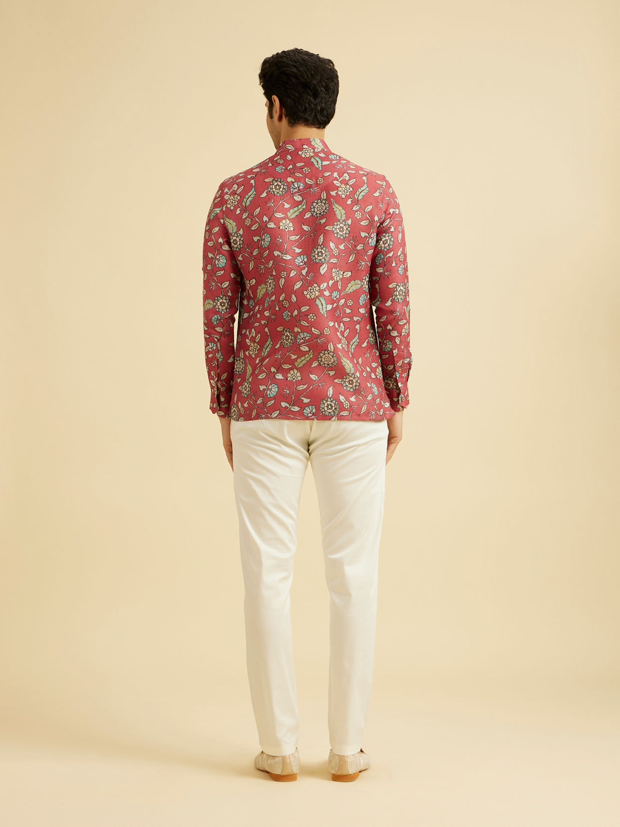 Manyavar Men Elegant Rust Viscose Kurta