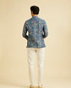 Manyavar Men Radiant Mid Blue Expression Kurta
