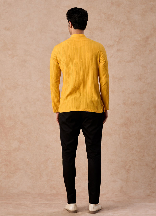 Manyavar Men Radiant Mustard Short Kurta