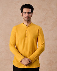 Manyavar Men Radiant Mustard Short Kurta