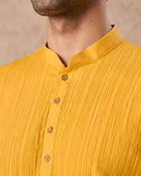 Manyavar Men Radiant Mustard Short Kurta