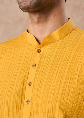 Manyavar Men Radiant Mustard Short Kurta
