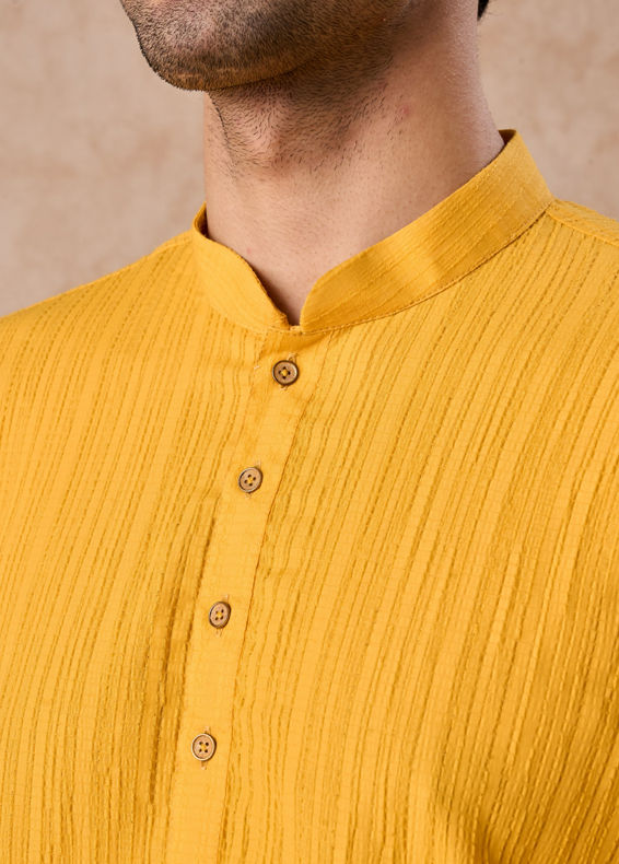 Manyavar Men Radiant Mustard Short Kurta
