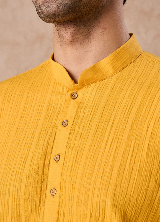 Manyavar Men Radiant Mustard Short Kurta