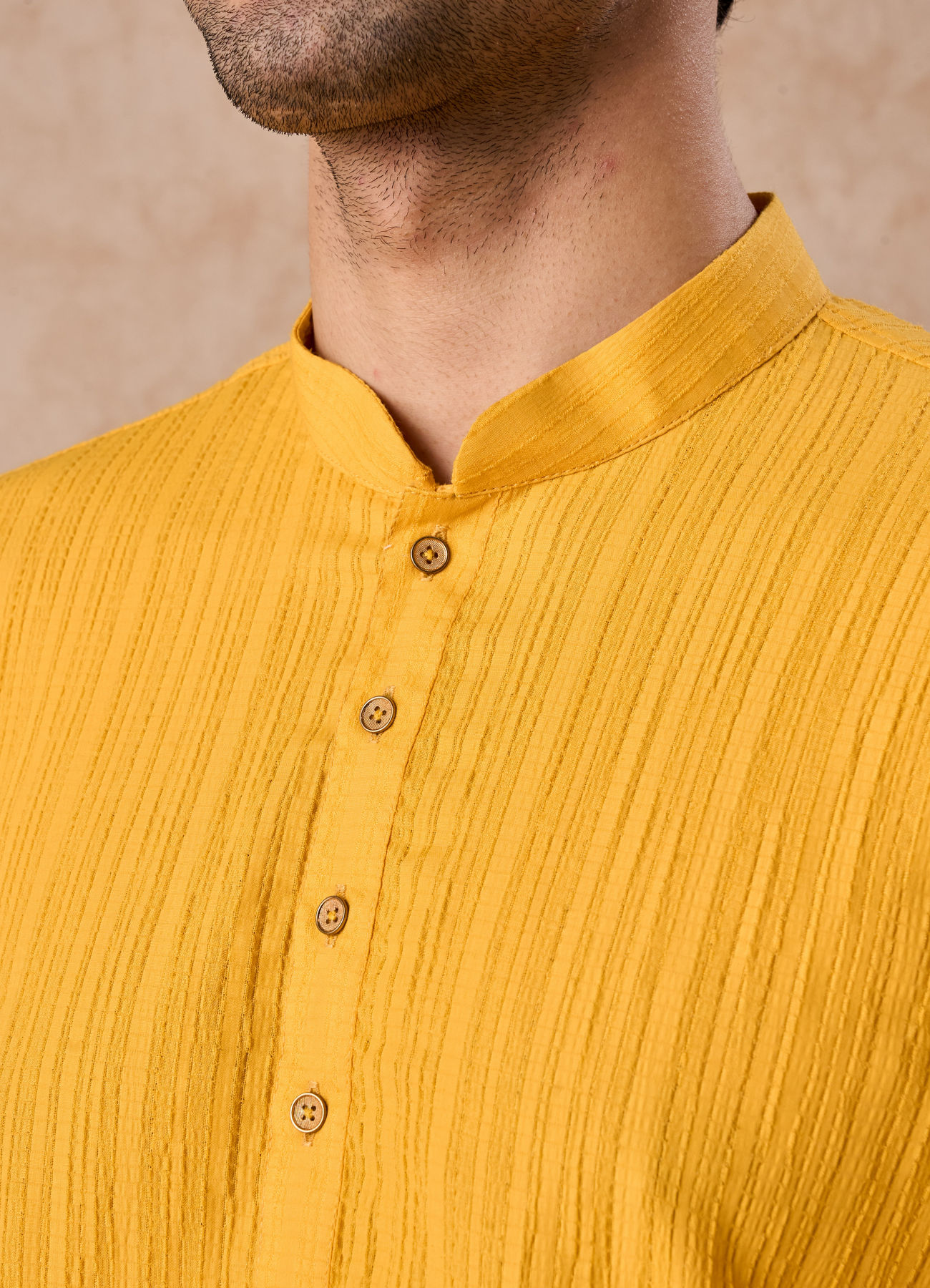 Manyavar Men Radiant Mustard Short Kurta