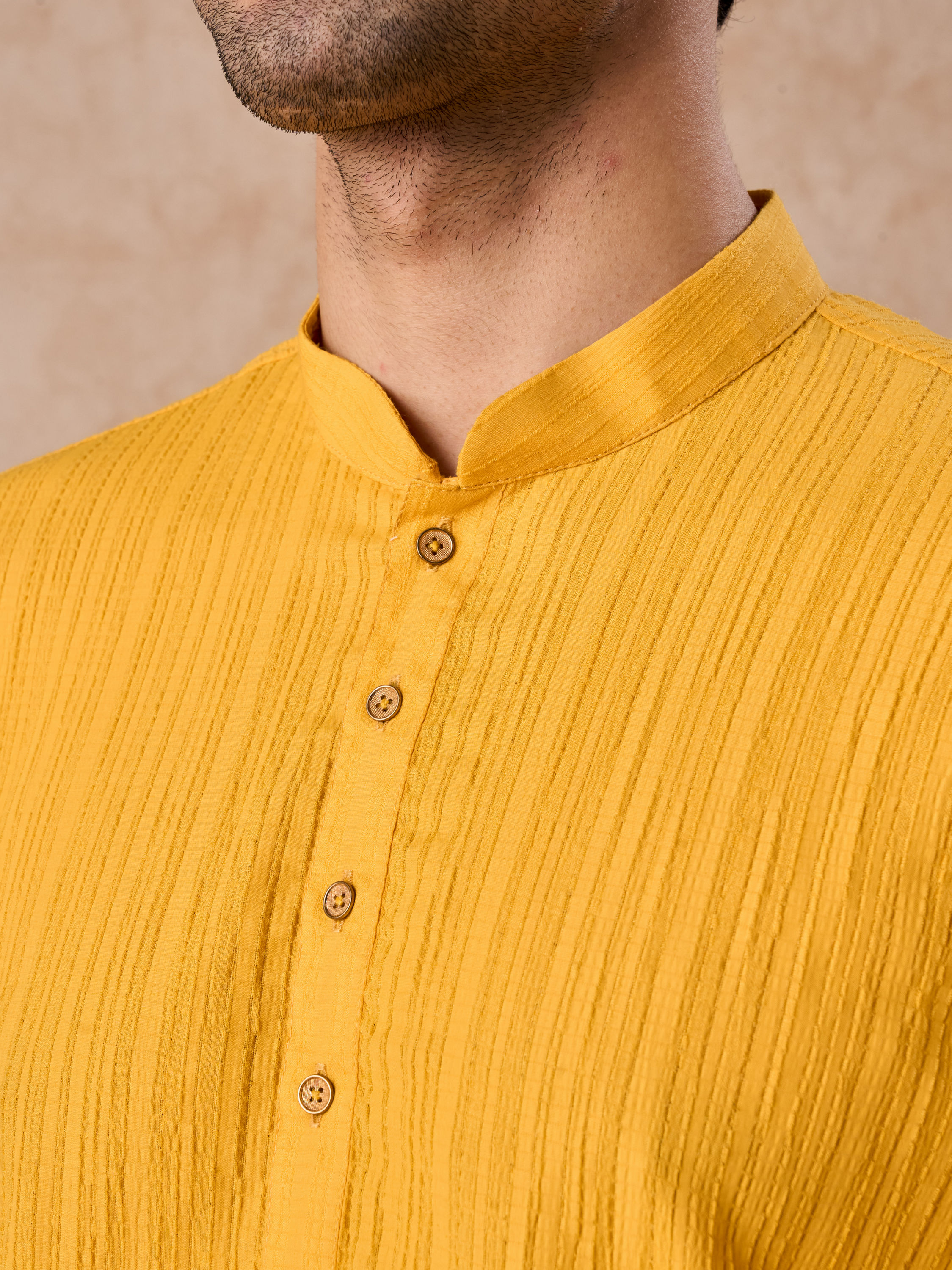 Manyavar Men Radiant Mustard Short Kurta