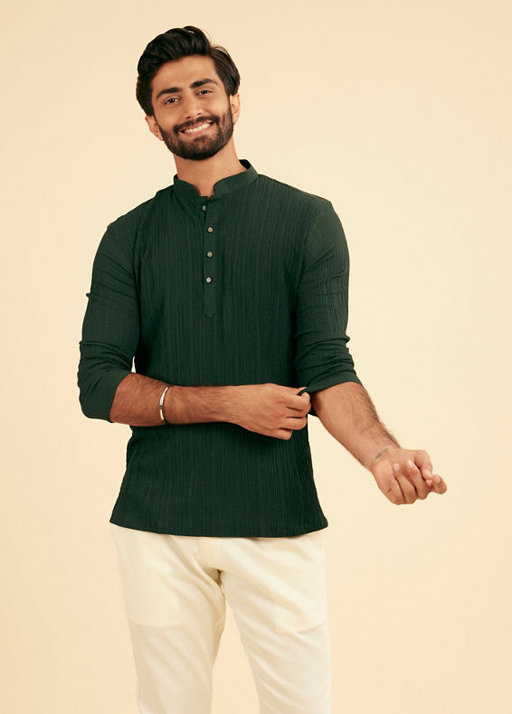 Manyavar Men Emerald Allure Short Kurta