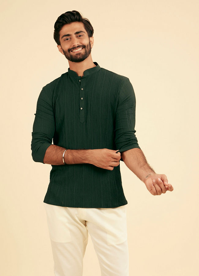 Manyavar Men Emerald Allure Short Kurta