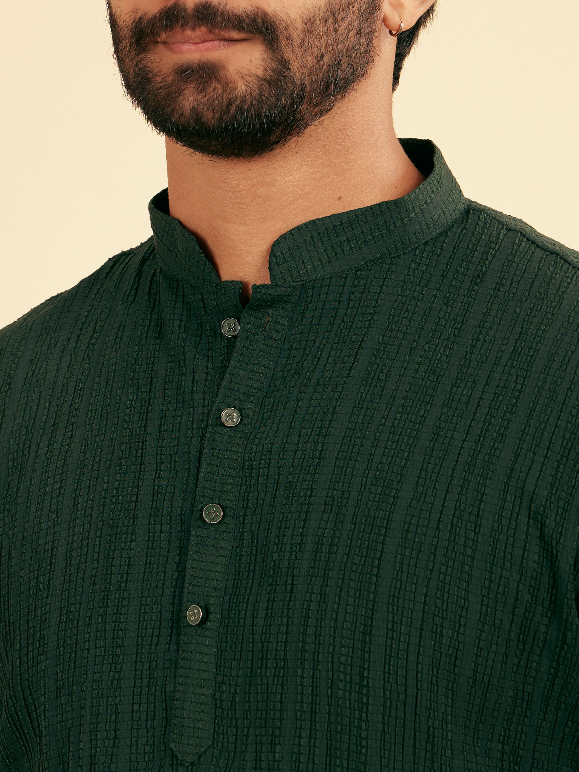 Manyavar Men Emerald Allure Short Kurta